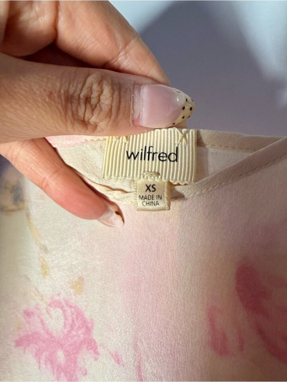 Aritzia Silk Slip Dress with Pink & Lavender Floral size XS - Picture 6 of 8